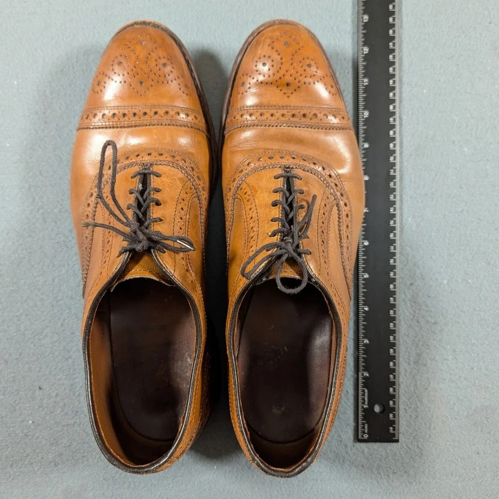 Allen Edmonds Strand Oxford Mens Size 12 Walnut Leather Brogue Dress Shoes